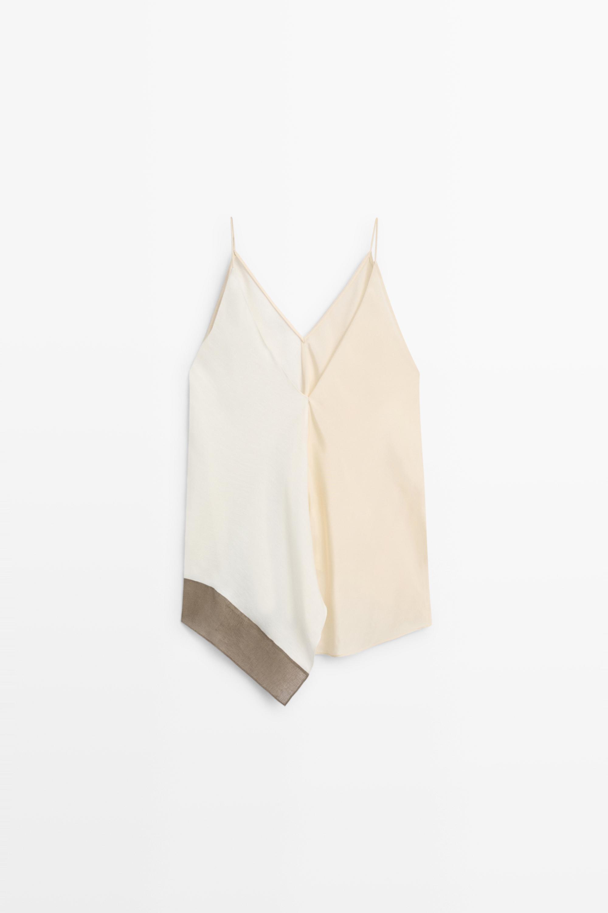 Top fluide asymétrique à fines bretelles