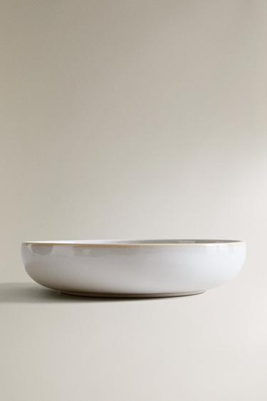 SOUP PLATE WITH ECRU RIM - White by Zara - Image 0