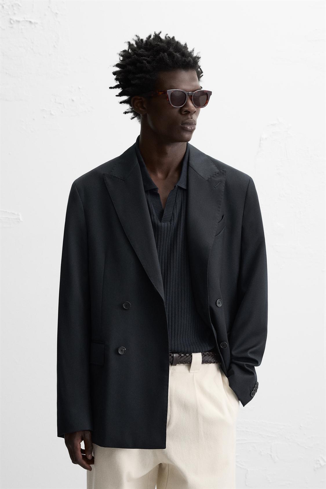100% WOOL DOUBLE BREASTED BLAZER
