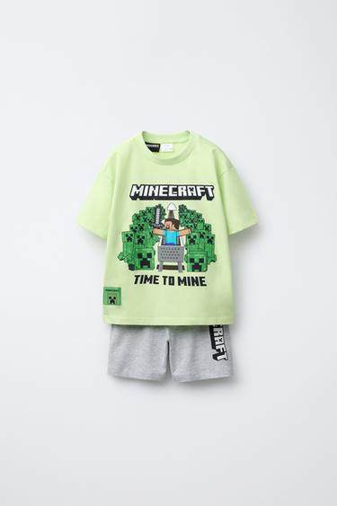 6～14歳/ MINECRAFT © MOJANG AB. ™ Tシャツとバミューダパジャマライムイエロー0Zaraの6～14歳/ MINECRAFT © MOJANG AB. ™ Tシャツとバミューダパジャマ - ライムイエロー - 画像 0