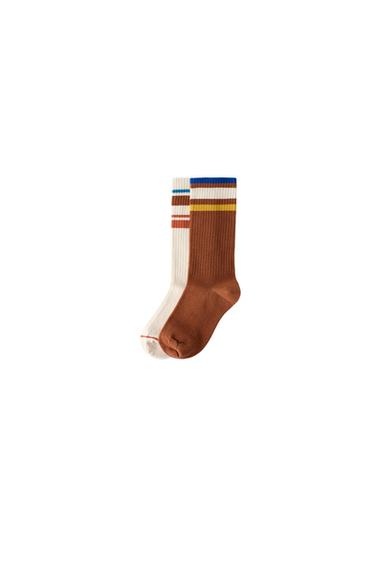 2-PACK OF LONG STRIPED SOCKS - Multicoloured by Zara - Image 0