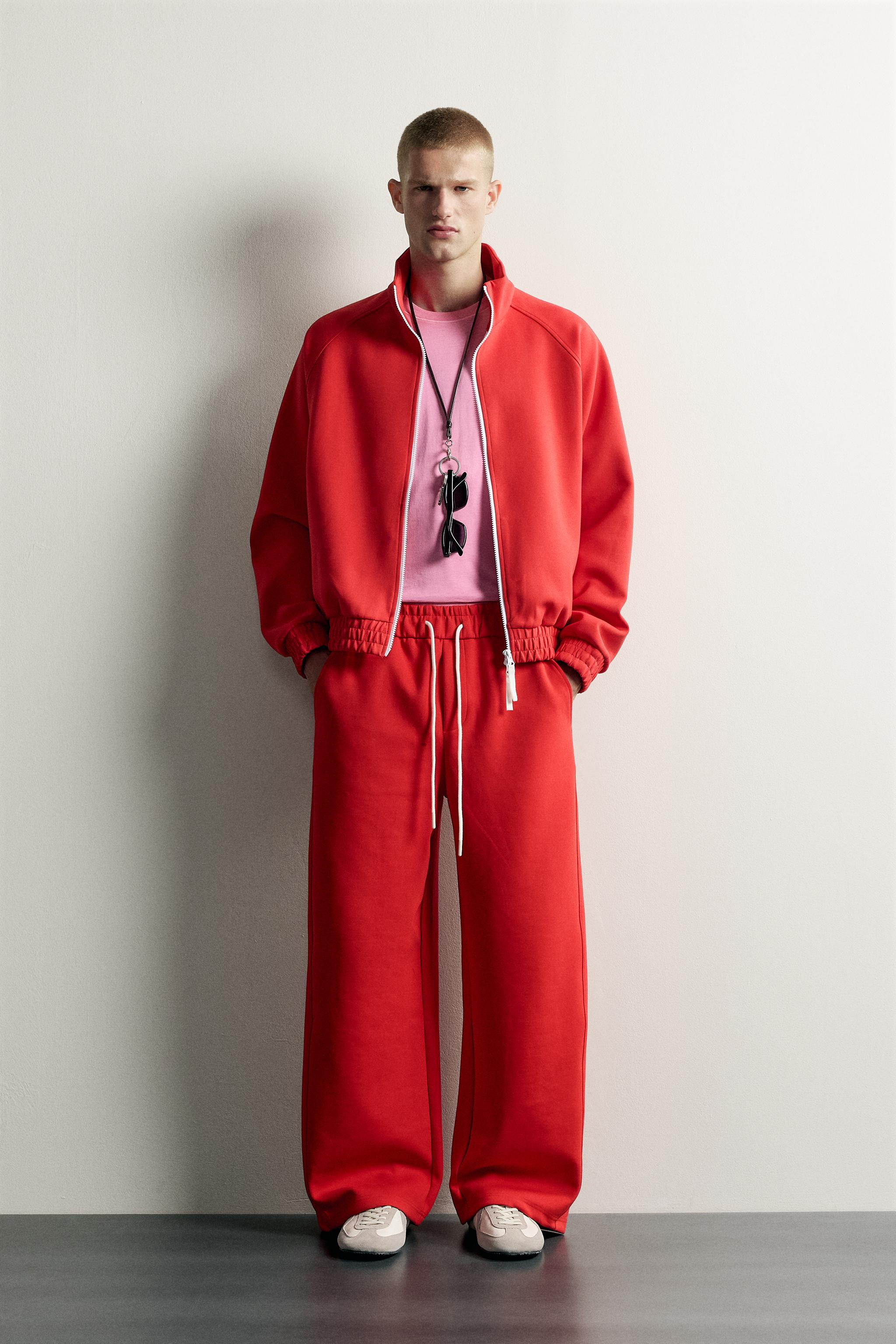 コントラストジップ トラックジャケット - レッド | ZARA Japan / 日本