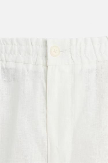 100% LINEN SUIT TROUSERS - White by Zara - Image 6