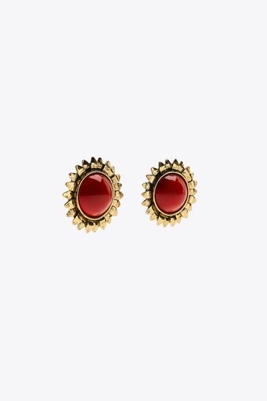 BOUCLES D'OREILLES SOLEIL PIERRE - Doré de Zara - Image 3