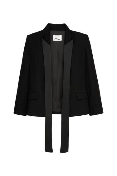 WOOL BLAZER WITH SATIN TIE - LIMITED EDITION
