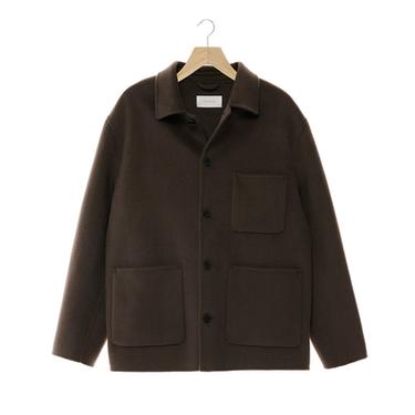 جاكيت قميصي صوف بجيوب - بني الخاص بـ Zara