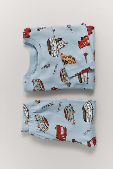 Zara 2-6 YEARS/ CAR PRINT PAJAMAS - Blue
