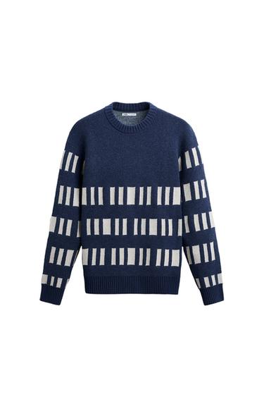 CONTRAST JACQUARD SWEATER