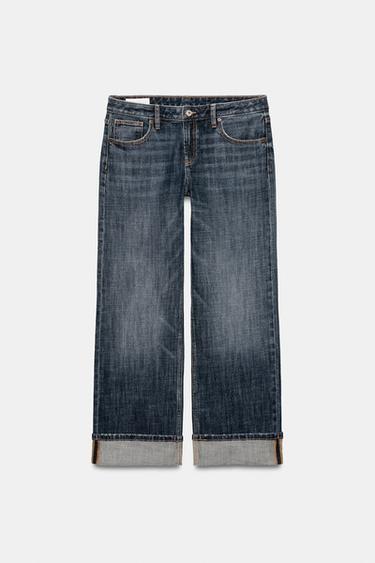 JEANS FOLDED DENIM TRF TIRO BAJO - Marino de Zara