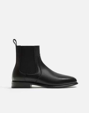 LEATHER CHELSEA BOOTS - Black by Zara