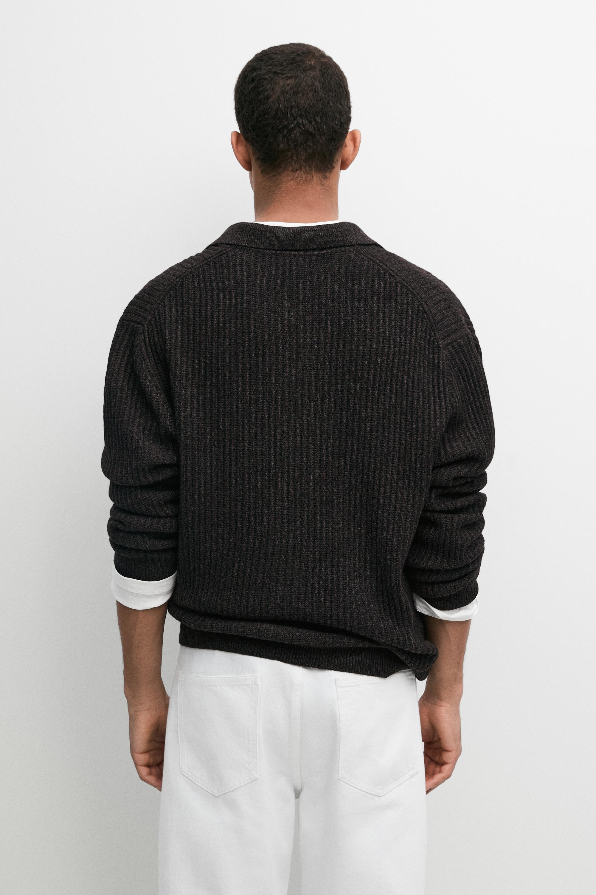 Knit cotton and wool blend cardigan with buttons