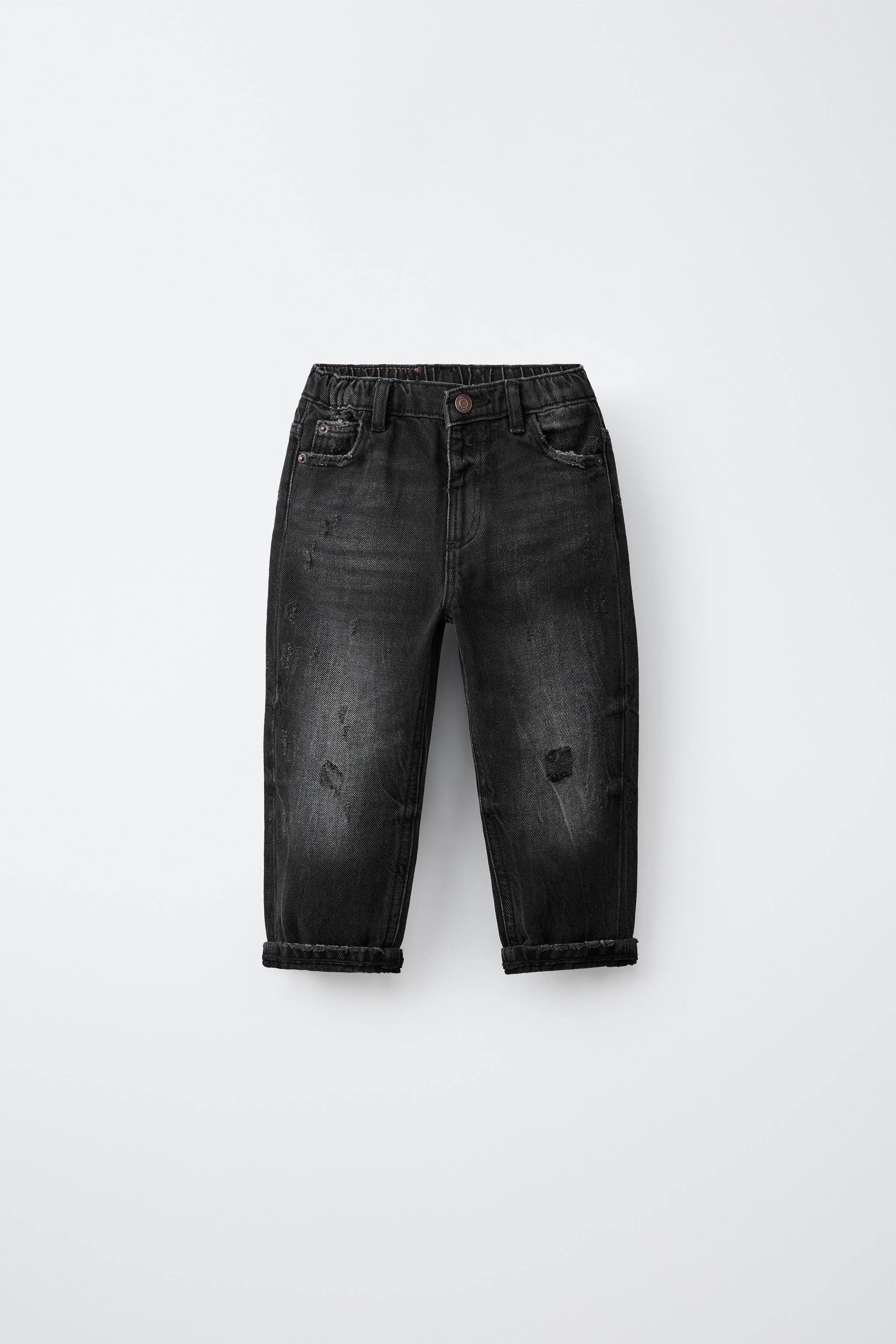 RIPPED LOW STRAIGHT JEANS