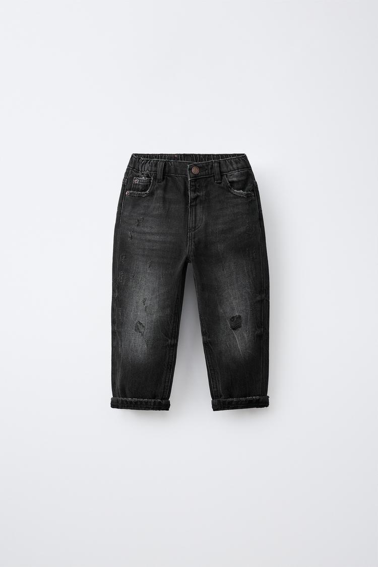 JEANS RECTO DE TIRO BAJO CON ROTURAS