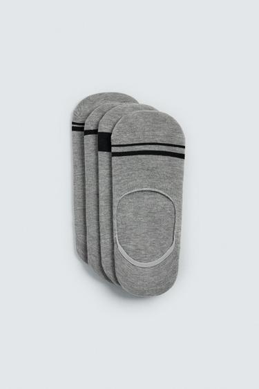PACK OF 4 NO-SHOW SOCKS - Grey by Zara