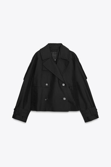 KURZER WASSERABWEISENDER TRENCHCOAT ZW COLLECTION - Schwarz von Zara