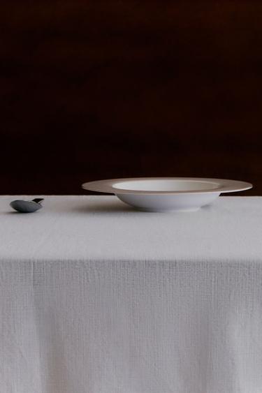 Zara PLAIN LINEN TABLECLOTH - White