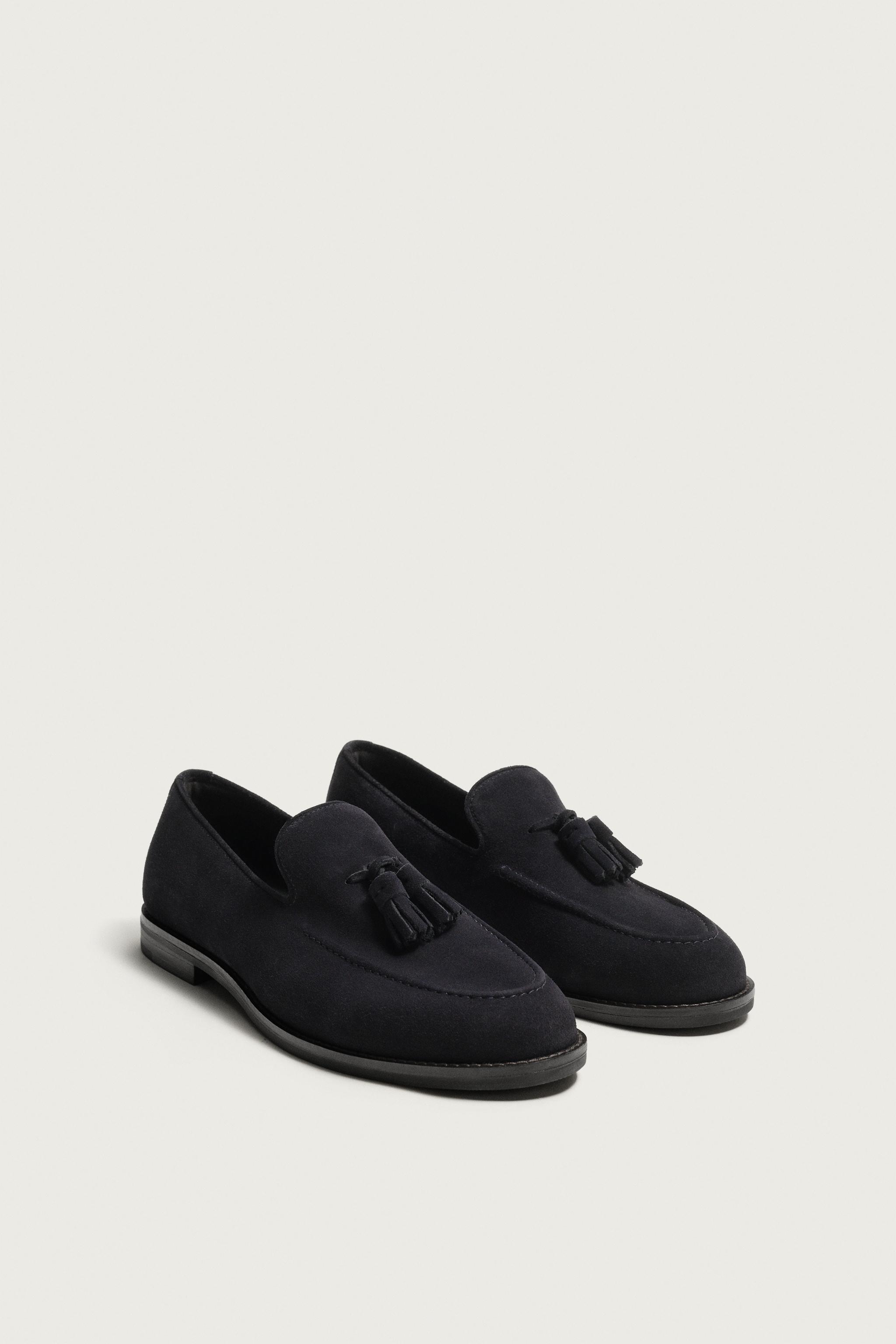 TASSELED LEATHER LOAFERS — Blue (alternate view)