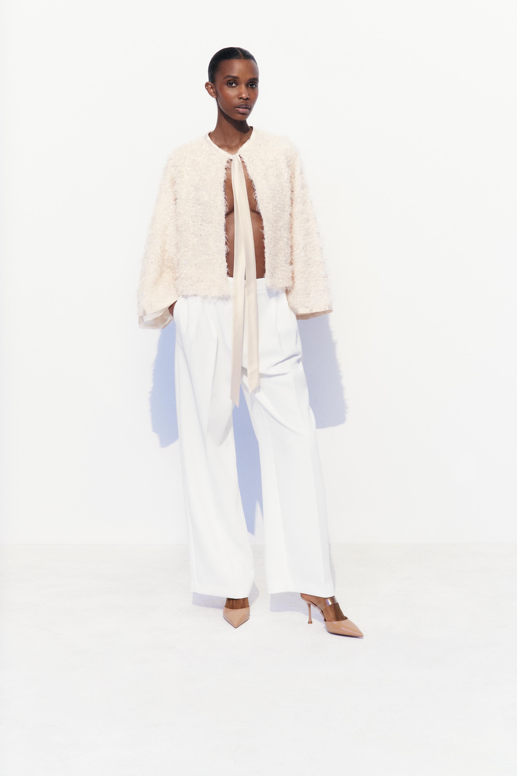 BEADED FRAYED Jacket - Ecru | ZARA United States