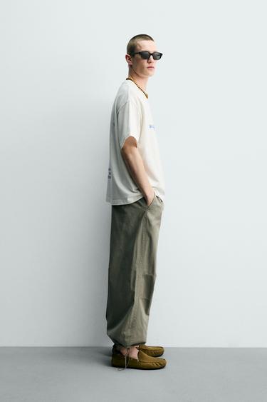 CONTRAST PRINTED SLOGAN T-SHIRT - White by Zara - Image 3