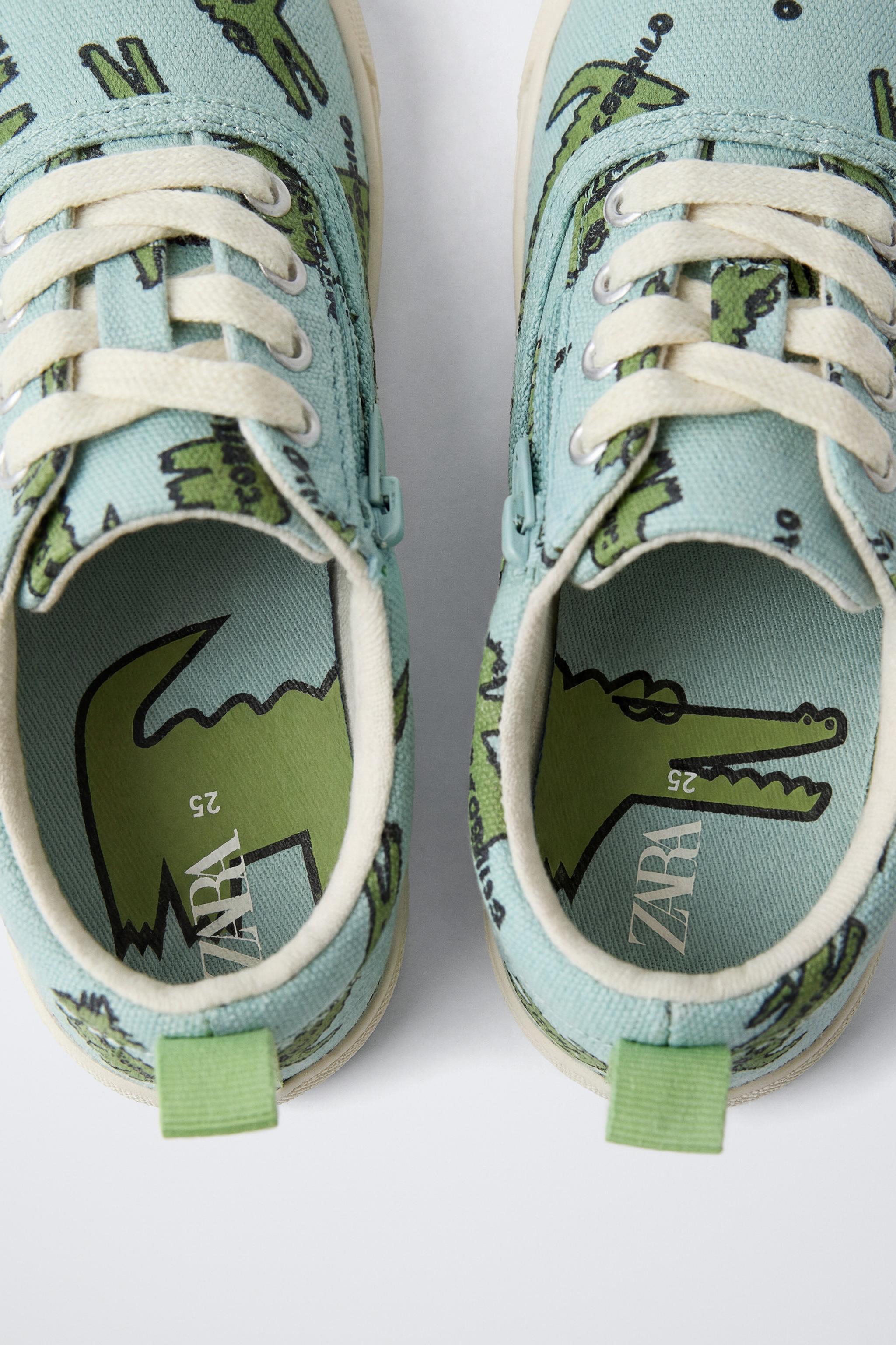 Детские кроссовки Zara CROCODILE PRINT SNEAKERS — фото 6
