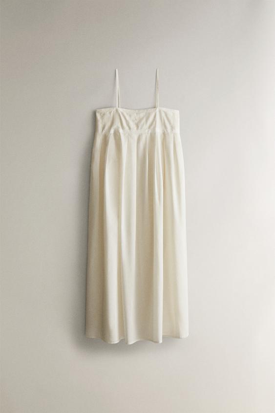 CAMISOLA COMPRIDA COM PREGAS - Cru da Zara - Imagem 0