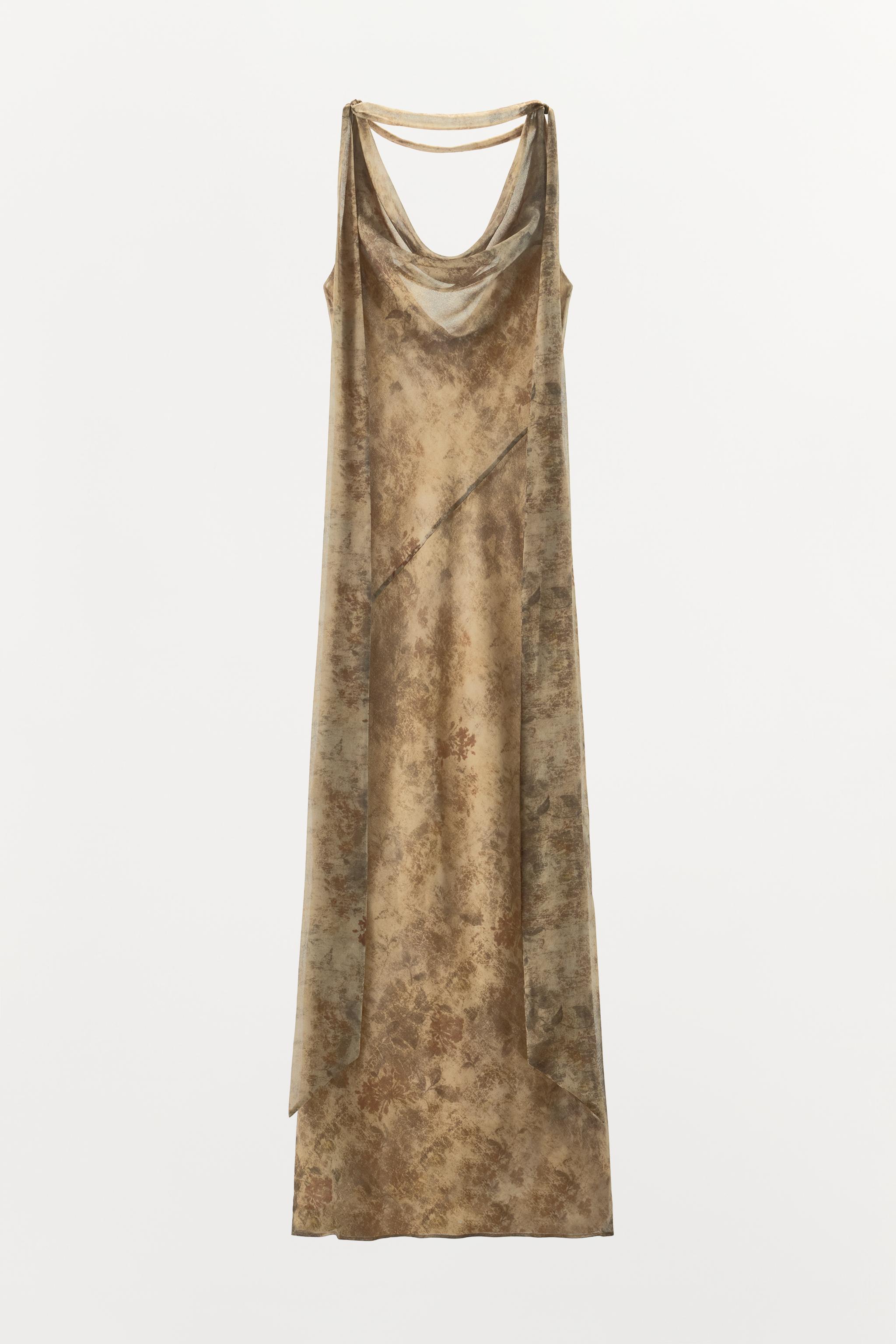 Женские платья Zara LONG FLORAL PRINT DRESS — фото 4