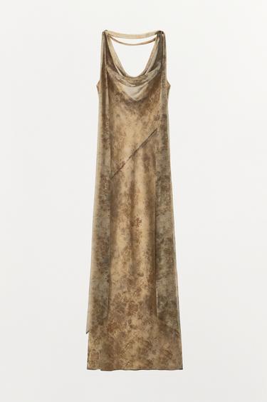 ROBE LONGUE À IMPRIMÉ FLEURI - Beige de Zara - Image 3