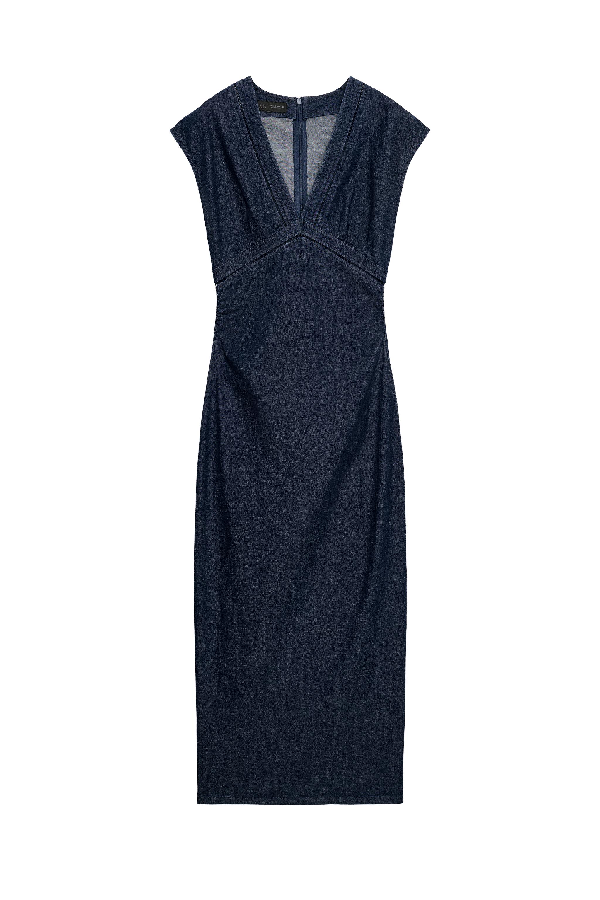 DANTEL DETAYLI MİDİ ELBİSE