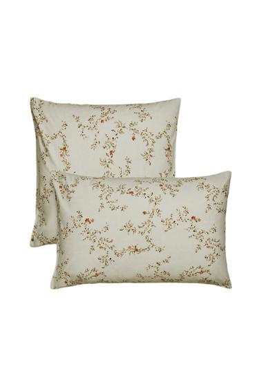 FUNDA ALMOHADA ESTAMPADO HOJAS - Verde agua de Zara