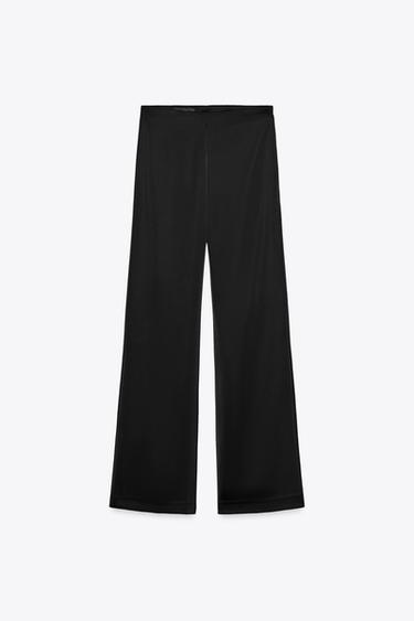 PANTALÓN SATINADO TIRO ALTO - Negro de Zara