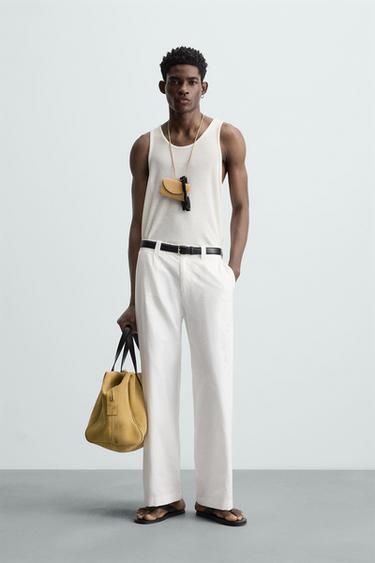 CAMISETA TANK PUNTO - Crudo de Zara - Imagen 0