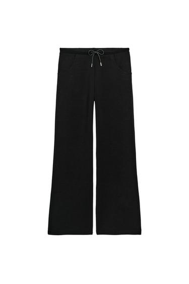 INTERLOCK FLARED TROUSERS - Black by Zara