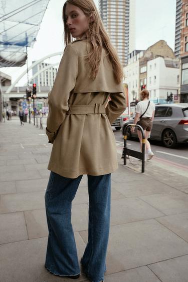 TRENCH EFFET DAIM - Marron clair de Zara - Image 3