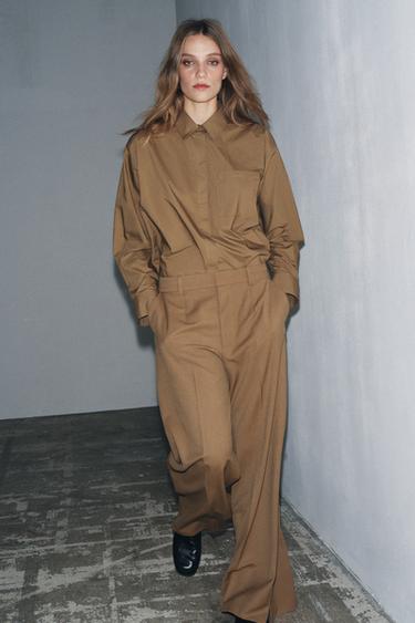 OVERSIZE SHIRT ZW COLLECTION - Caramel by Zara