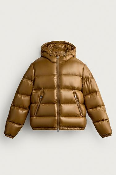 جاكيت 80% زغب - 20% ريش طارد للمياه - خردلي الخاص بـ Zara