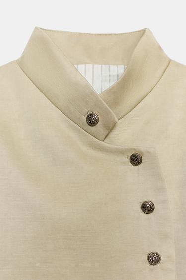 ZW COLLECTION LIMITED EDITION RUFFLE BLAZER - Beige by Zara - Image 9