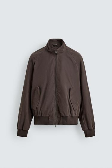 RELAXED FIT WASHED JACKET - Brown by Zara