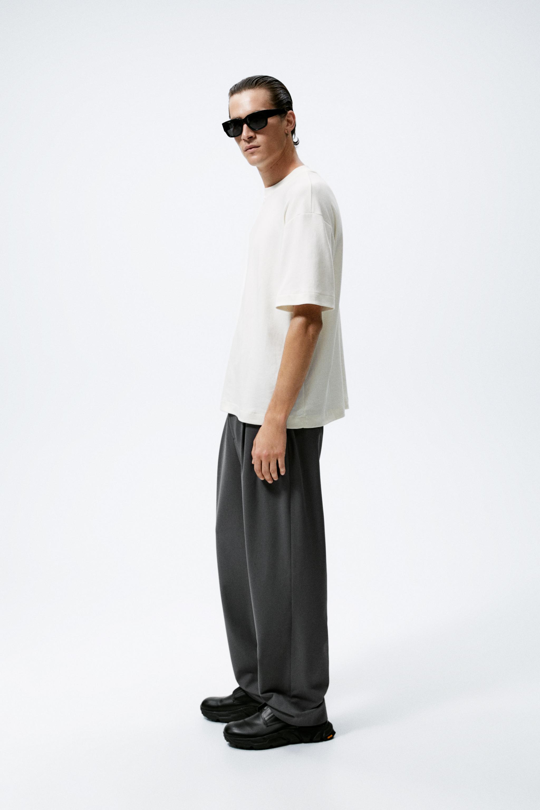 RIB COLLAR T-SHIRT - Oyster White | ZARA United States