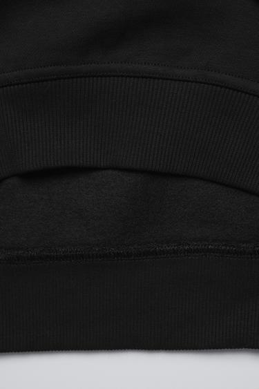 PLAIN EMBROIDERED SWEATSHIRT - Black by Zara - Image 4