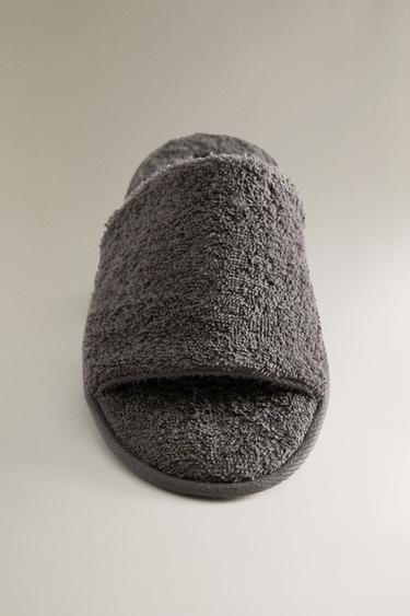 OPEN TERRY BATHROOM SLIPPERS - Dark Grey by Zara - Image 4