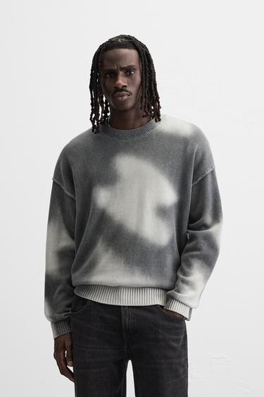PULL À IMPRIMÉ DÉGRADÉ - Gris anthracite de Zara