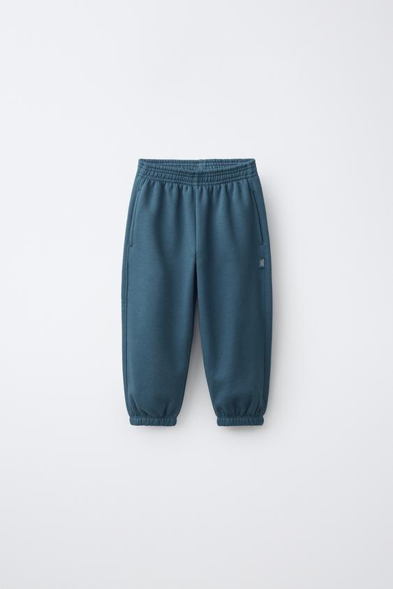 Zara PLAIN JOGGER PANTS - Blue - Image 0