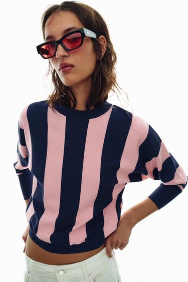STRIPED KNIT SWEATSHIRT - only one by Zara