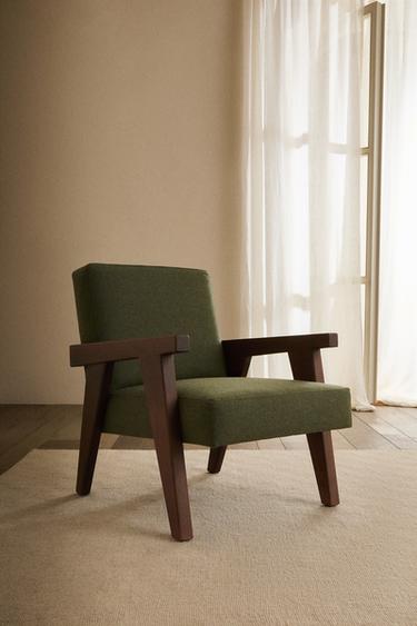 FAUTEUIL NOYER TAPISSÉ ZARA HOME BY BLASCO - Vert foncé de Zara - Image 6