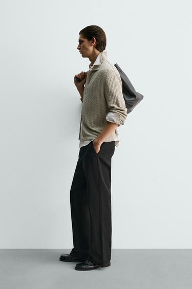 VESTE STRUCTURÉE À TORSADES ET FERMETURE ÉCLAIR - Kaki de Zara - Image 3