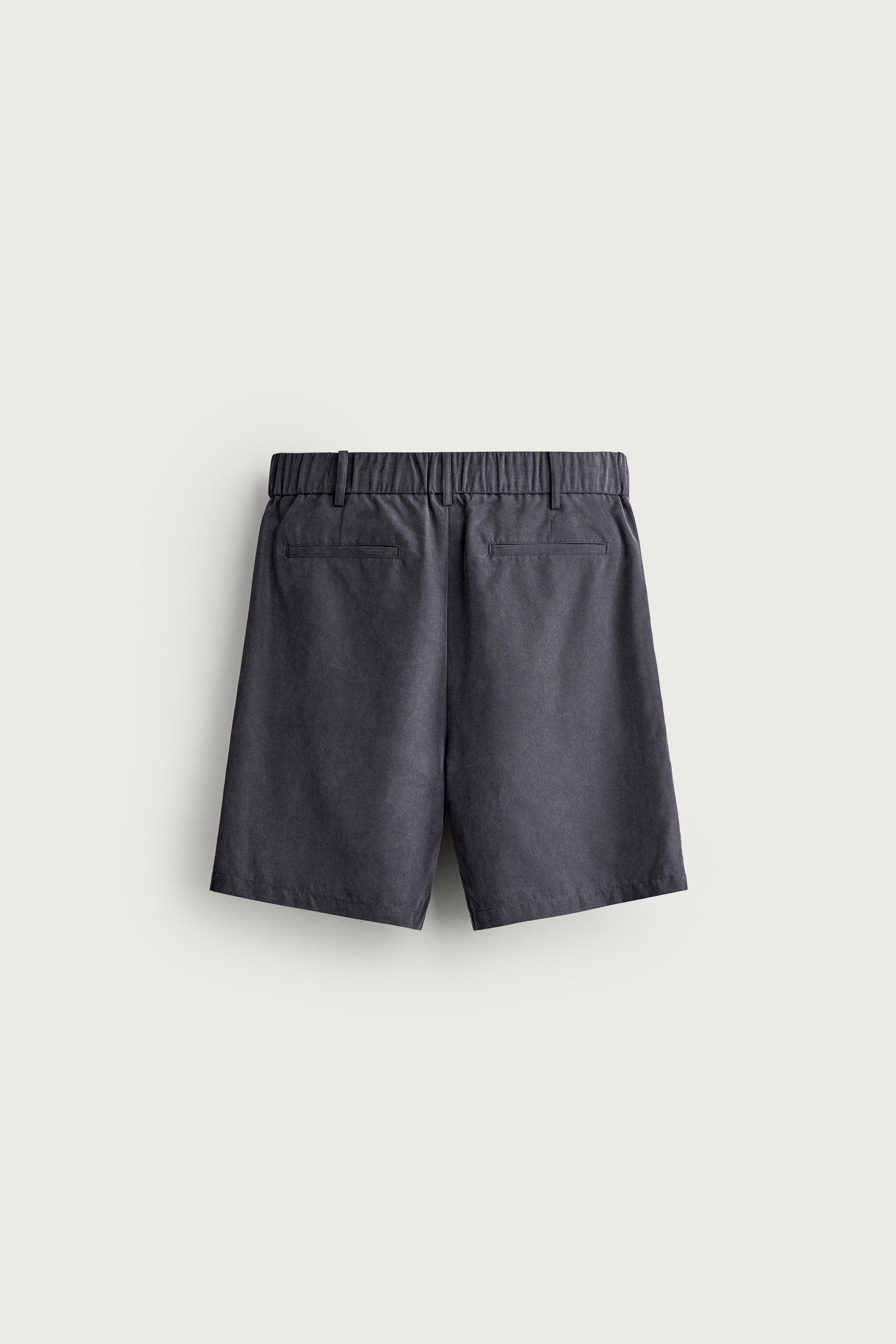 Zara RELAXED FIT DÖKÜMLÜ BERMUDA görsel 8