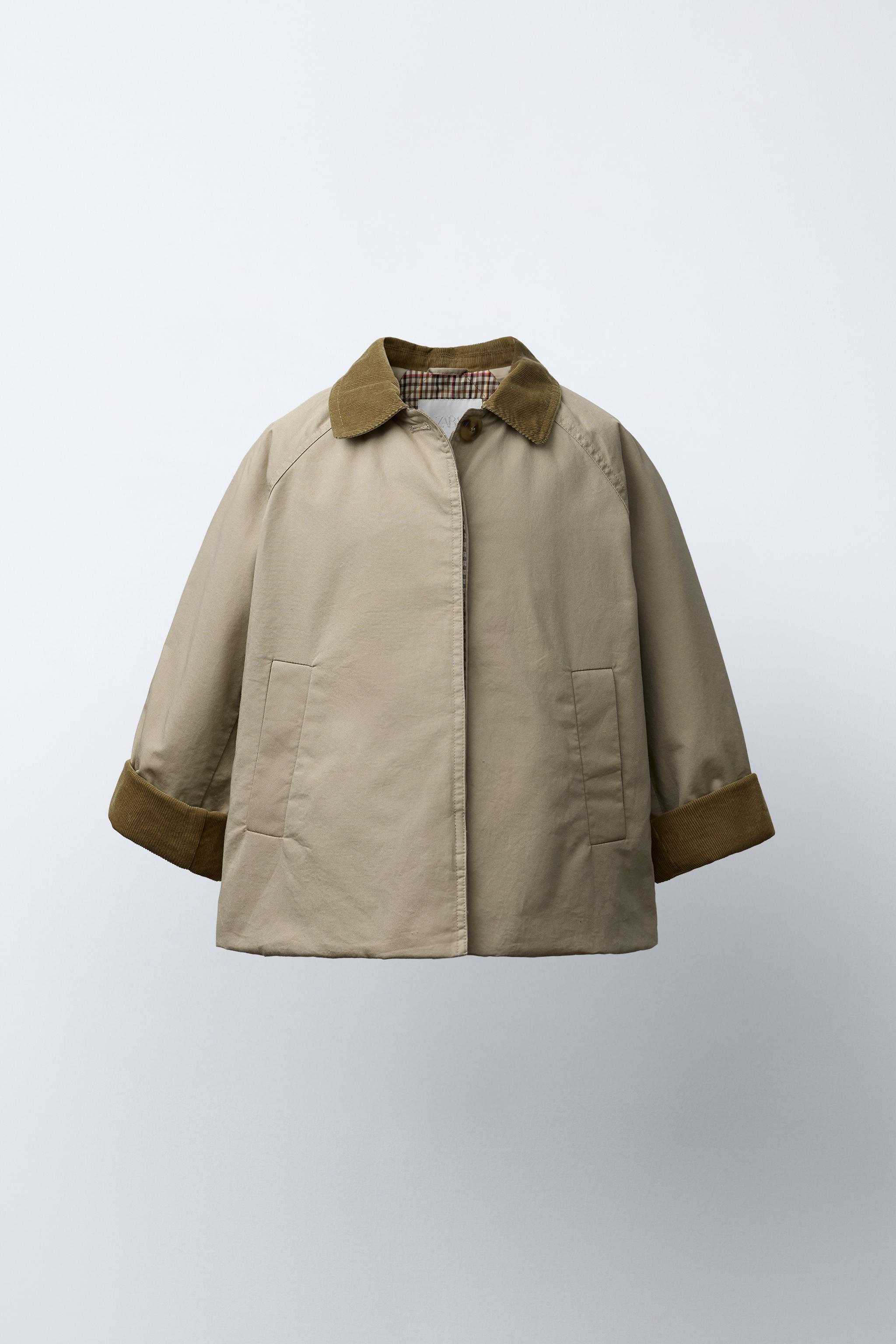 CORDUROY COLLAR TRENCH COAT Beige ZARA United Kingdom