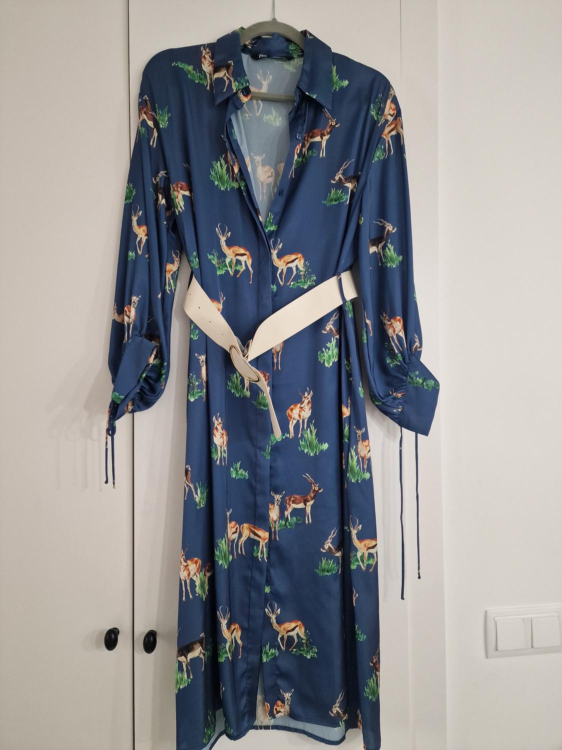 PRINTED SATIN DRESS