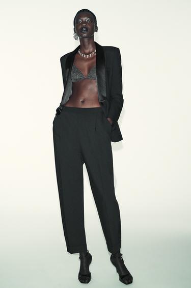 PANTALÓN TOBILLERO SMOKING - Negro de Zara