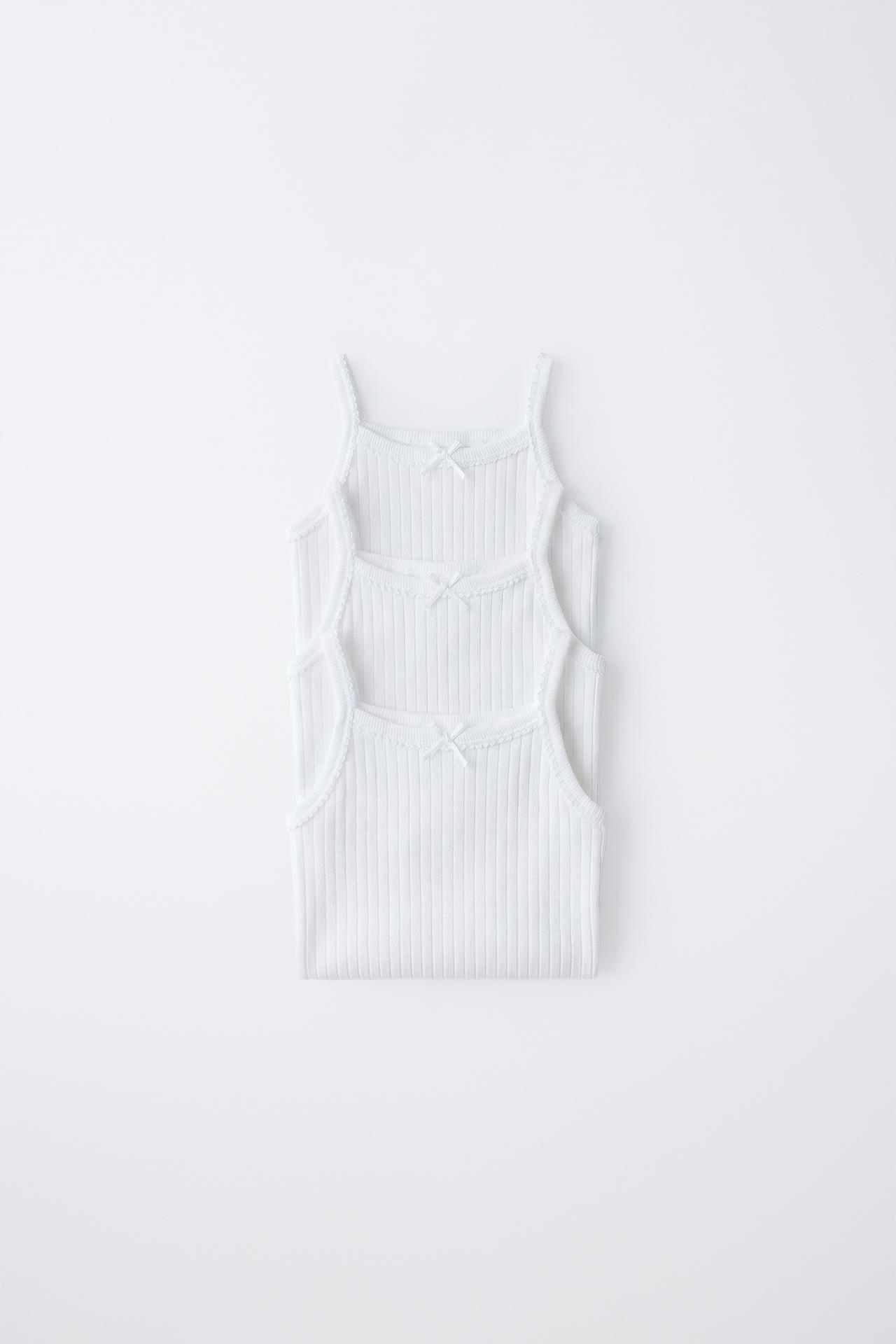 THREE-PACK OF STRAPPY BODYSUITS — White